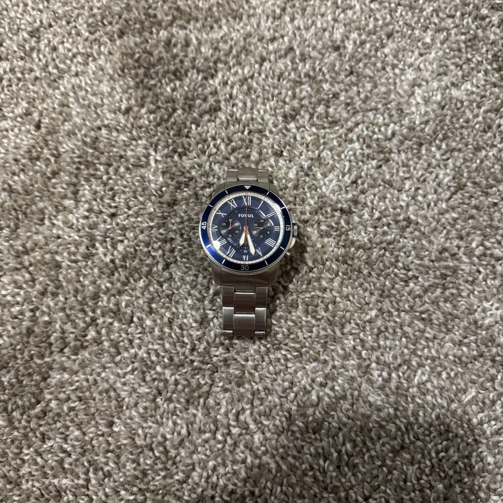 Fossil Men's Sport Tourer Chronograph silver stainless steel watch MINTY READ